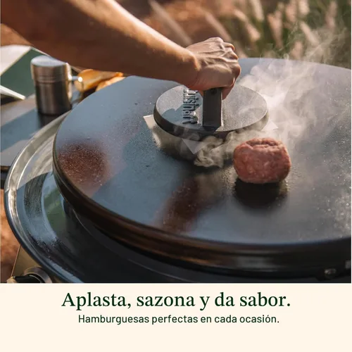 Miniatura 5 de Cuisinart - Prensa de hamburguesas aplastadas de hierro fundido de 6.5", prensa de parrilla redonda de borde plano para hamburguesas crujientes