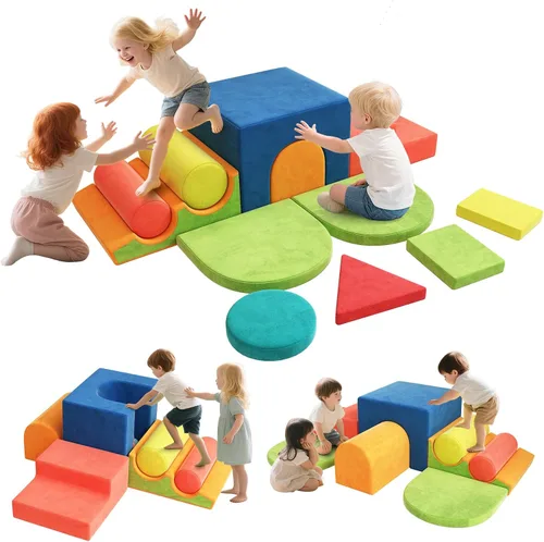 Bloques de escalada de espuma de 12 piezas para niños pequeños de 1 a 3 años, juguetes de escalada para niños pequeños, juego suave para interiores,
