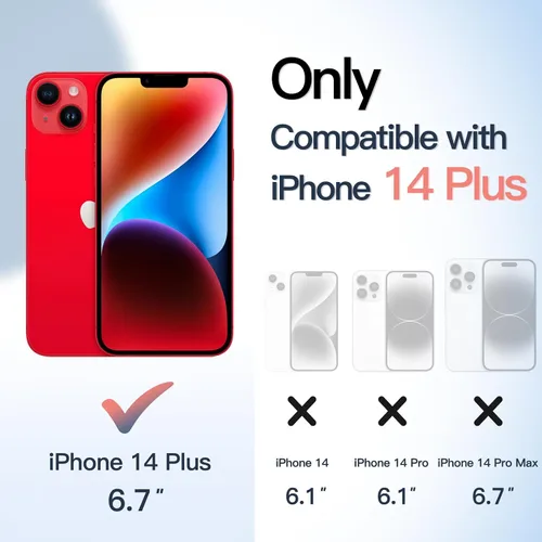 Miniatura 2 de JETech Funda para iPhone 14 Plus de 6.7 pulgadas, a prueba de golpes, marco de TPU mate de color sólido, parte trasera transparente antiarañazos