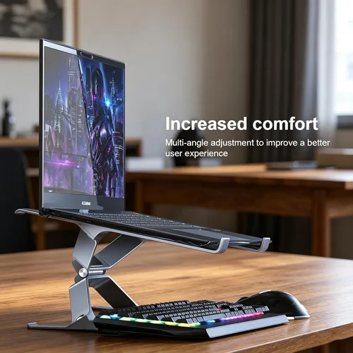 Miniatura 4 de Soporte ajustable para computadora portátil, elevador portátil para laptop, soporte ergonómico para MacBook Pro Air, Dell XPS, HP, Lenovo