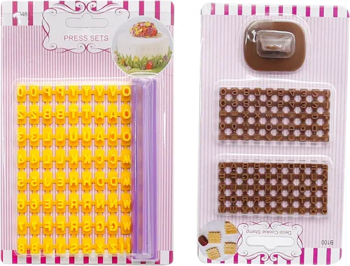 Miniatura 8 de Juego de 26 piezas de sellos estampadores para galletas, cortadores de galletas con letras del alfabeto y números, molde para pasteles y galletas
