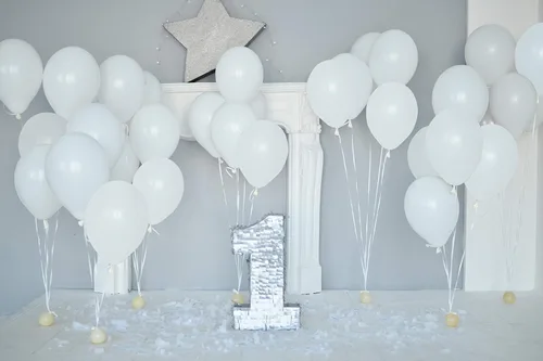Miniatura 5 de Treasures Gifted - Globos de un solo color mate, Blanco sólido