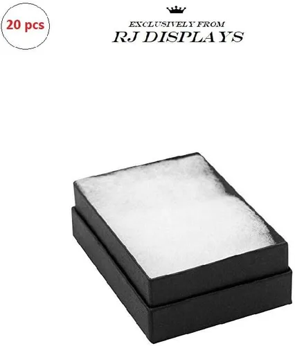 Miniatura 3 de RJ Displays - Paquete de 20 cajas de cartón negro mate relleno de algodón para regalo y venta al por menor, 3 x 2 x 1 pulgadas, tamaño #32 por R J