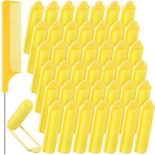 Miniatura 7 de Syhood 43 piezas rodillos de esponja de espuma para cabello para mujeres, rizadores suaves para dormir de 0.59 pulgadas, herramienta de rizadores