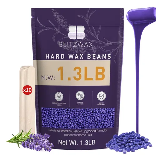 Miniatura 13 de BLITZWAX Cuentas de cera dura para depilación de 1 libra de cera sensible para bikini, axilas, espalda y pecho, cera de recambio grande para mujeres