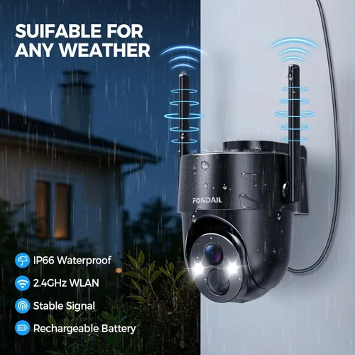 Miniatura 6 de Cámaras de seguridad solares inalámbricas para exteriores, visión 2K de 360° con energía solar, WiFi 3MP, cámara de seguridad para seguridad