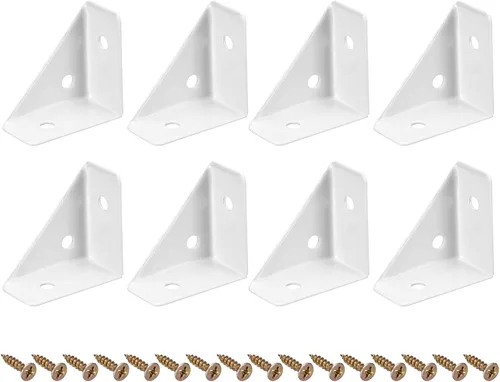 uxcell 8 soportes de esquina angulares de 1.496 pulgadas x 1.496 pulgadas, soportes de acero laminado en frío con tornillos para borde de escritorio