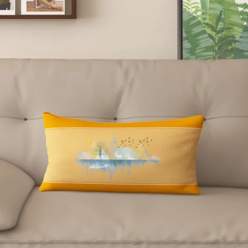 Miniatura 19 de Funda de almohada decorativa para sofá de sala de estar, patrón impreso de doble cara, funda de cojín naranja geométrica abstracta estilo nórdico