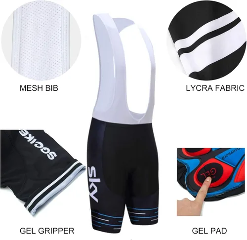 Miniatura 5 de SGCIKER Conjunto de camiseta de ciclismo de equipo World Tour 2022 para hombre, manga corta, con peto de bicicleta MTB y almohadilla de gel