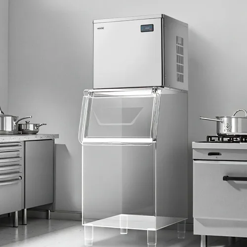 Miniatura 8 de VEVOR Máquina comercial para hacer hielo – Cabezal, máquina de hielo de acero inoxidable de 450 libras por día con fabricación de hielo programada