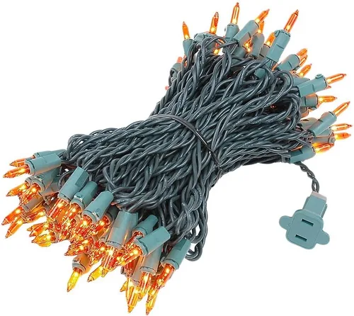 Miniatura 8 de Novelty Lights Mini luces incandescentes tradicionales de 50 pies, 100 bombillas, color morado sobre cable verde con espacio de 6 pulgadas, grado