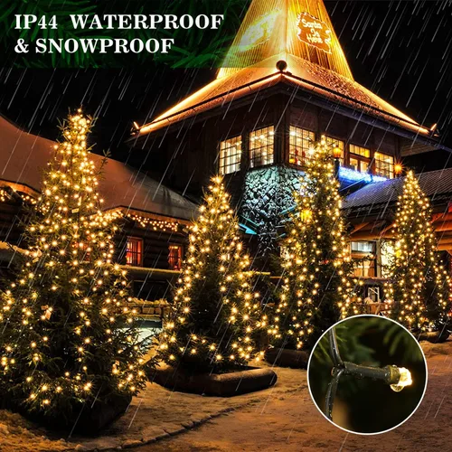 Miniatura 7 de Areker Luces de árbol de Navidad, 400 luces LED para árbol de Navidad con anillo, 10 x 6.6 pies, ultra brillantes, en forma de diamante, luces
