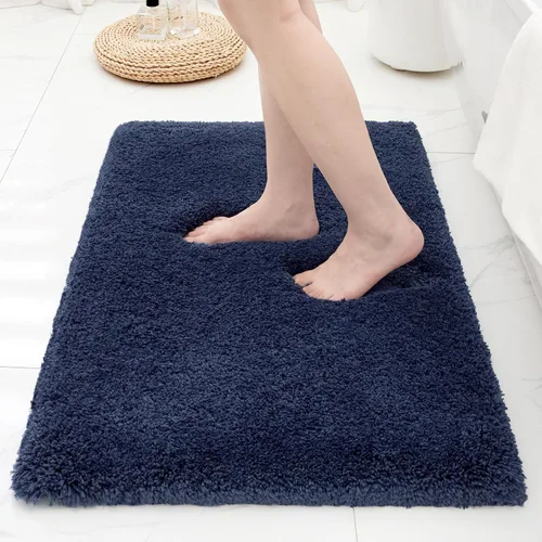 Miniatura 15 de Alfombras de baño antideslizantes, lavables, ultra gruesas, suaves, de microfibra absorbente, de látex de espuma de alta densidad, con respaldo Beige