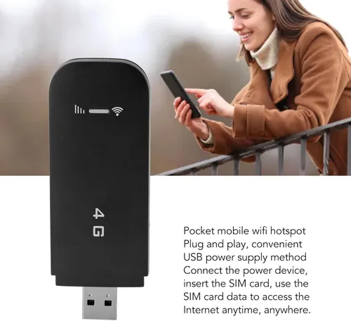 Miniatura 5 de Generic Enrutador WiFi USB 4G LTE, punto de acceso WiFi portátil con ranura para tarjeta SIM, enrutador de punto de acceso móvil WPA / WPA2