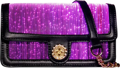 Bolsas LED iluminadas 7 colores Festival noche embrague luminoso Crossbody bolso resplandor bolsos cuero hombro