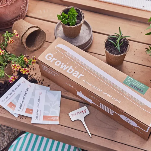 Miniatura 10 de Modern Sprout Smart Growbar V2 - Luz LED de cultivo para plantas de interior, espectro completo debajo del gabinete, luz de crecimiento