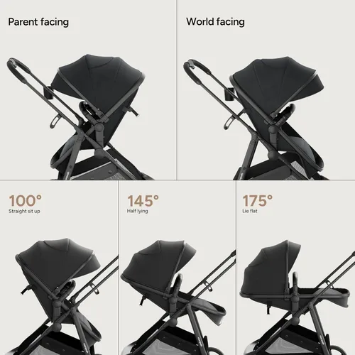 Miniatura 5 de Mompush Wiz - Cochecito de bebé 2 en 1 con modo Pramette para bebé, convertible plegable con una sola mano, para recién nacidos a niños pequeños