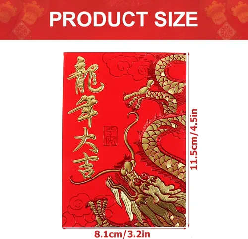 Miniatura 6 de Paquete de 60 sobres rojos chinos para Año Nuevo Lunar Hong Bao 2024 Año del Año del Año del Dinero para Festival de Primavera Boda Cumpleaños