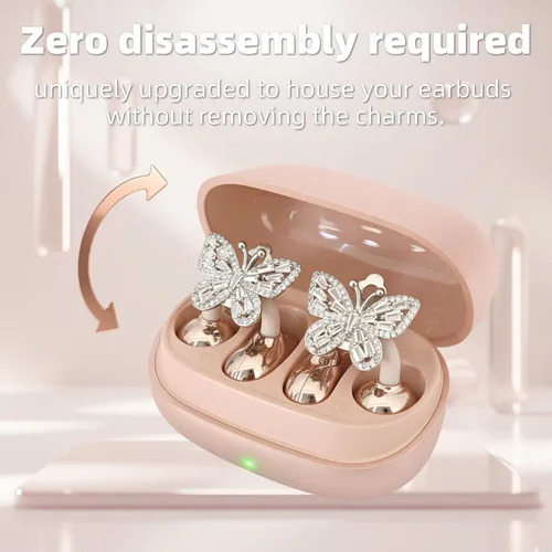 Miniatura 3 de Auriculares con clip, auriculares de oreja abierta, auriculares inalámbricos Bluetooth con clip, auriculares para mujeres, aretes de joyería