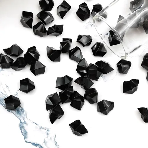 Miniatura 4 de Rellenos de Jarrón Negros para Decoración del Hogar, Cubitos de Hielo Triturado Falsos, Rellenos de Jarrón, 150 piezas Cubitos de Hielo Falsos