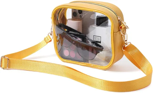 Miniatura 16 de TOBVZOO - Bolsa bandolera transparente aprobada para estadios, conciertos y eventos deportivos, unisex