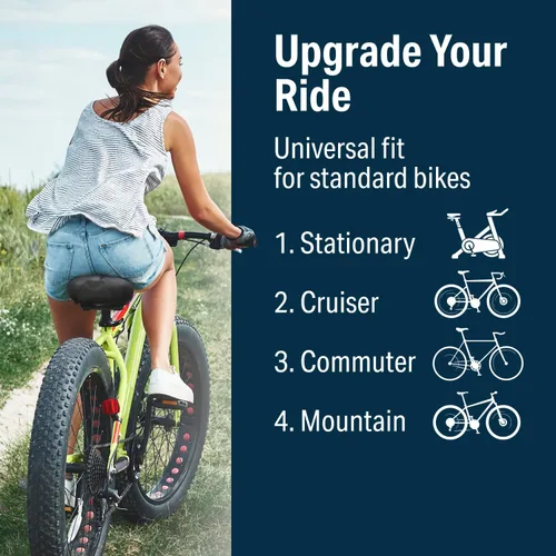 Miniatura 3 de Bikeroo Wide Cruiser Saddle - Comfort Seat Fits Indoor & Outdoor Bicycles - Steel Spring & Elastomer Suspension - Memory Foam