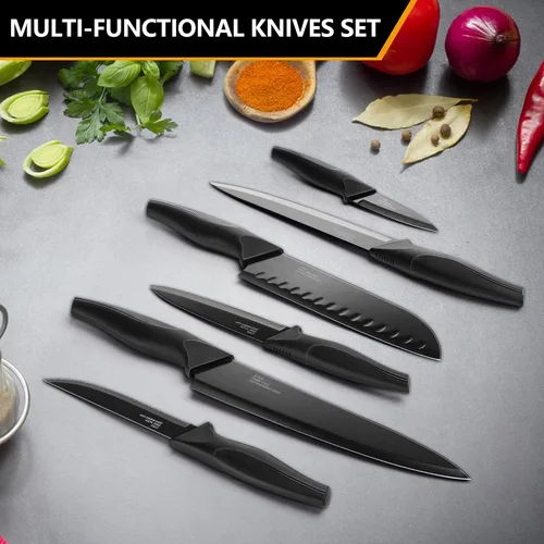Miniatura 7 de E-far Juego de cuchillos con bloque, juego de 15 piezas de cuchillos de cocina con afilador, juego de cuchillos de chef de acero inoxidable de alto