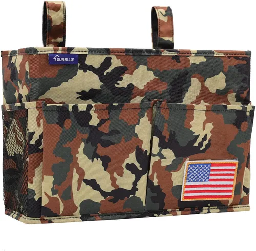 Miniatura 13 de Surblue Caddy Organizador colgante, Bolsa de almacenamiento para cabecera para literas y camas de hospital, Azul Turquesa, L R-Teal