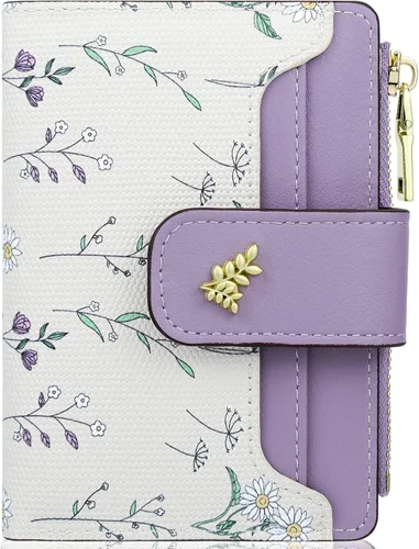 Miniatura 19 de Farcauo Cartera para Mujer delgada con Flores Kawaii, Carteras para Mujeres, Cartera Linda y delgada para Mujeres, Contemporáneo