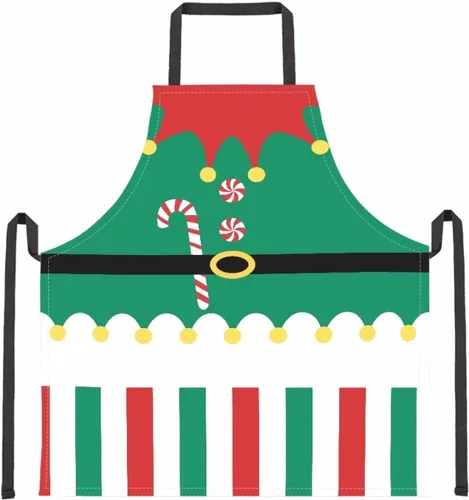 Miniatura 37 de Dreaweet Delantal de cocina unisex con cuello ajustable de Navidad
