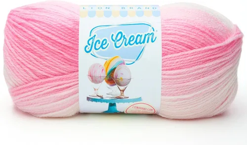 Miniatura 7 de Lion Brand Yarn, Hilo para Bebé Ice Cream para tejer, ganchillo y manualidades, Baseball Nut, 1 paquete, fibra acrílica colorida de peso DK