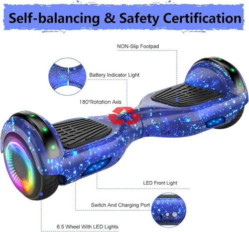 Miniatura 2 de LIEAGLE Scooter with Seat Attachment, 6.5" Scooters Go Kart Combo with Colorful LED Lights & Bluetooth, for Kids Boys Girls Adults All Ages 6.5