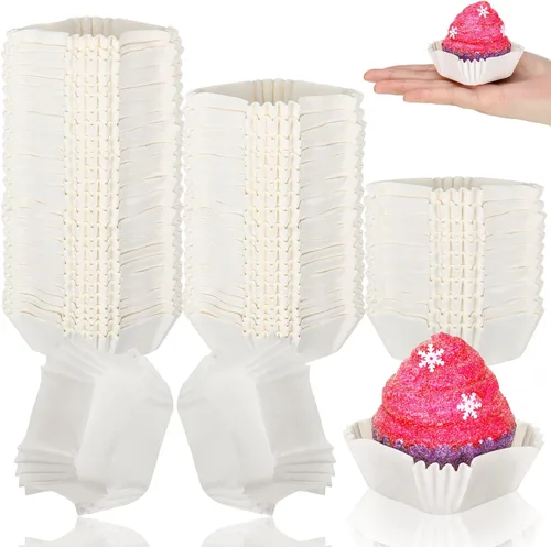 Miniatura 7 de Tanlade 350 unidades de forros desechables cuadrados para mini cupcakes, moldes de papel para hornear brownies, tazas de papel para hornear para Café