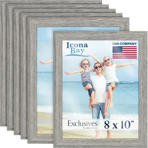 Miniatura 11 de Icona Bay Marcos de fotos 4" x 6" (negro, 6 unidades), marcos de fotos de madera compuesta resistente 4 x 6, diseño elegante, para mesa o montaje