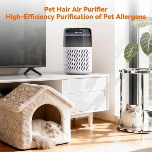 Miniatura 9 de Purificador de aire HEPA AIRROMI para dormitorio y hogar, purificador de aire para mascotas del hogar, elimina el olor a mascotas, olor a arena