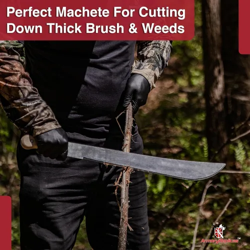 Miniatura 5 de Armory Replicas Cuchillo de machete de espiga completa - Herramienta multiusos para acampar al aire libre