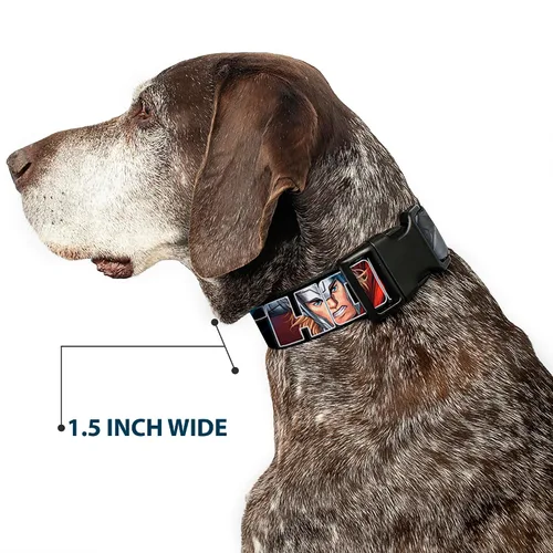 Miniatura 7 de Buckle-Down Collar de clip de plástico - THOR Poses/martillo - 1" de ancho - Se adapta a cuello de 9-15" - Pequeño