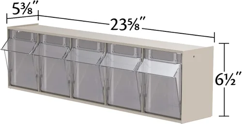 Miniatura 3 de Akro-Mils 06702 TiltView sistema de almacenamiento de plástico horizontal con dos compartimientos rebatibles Piedra
