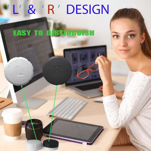 Miniatura 3 de Paquete de 4 fundas para lentes de contacto a prueba de fugas, estuche de contacto de viaje de color para lentes de contacto (negro)