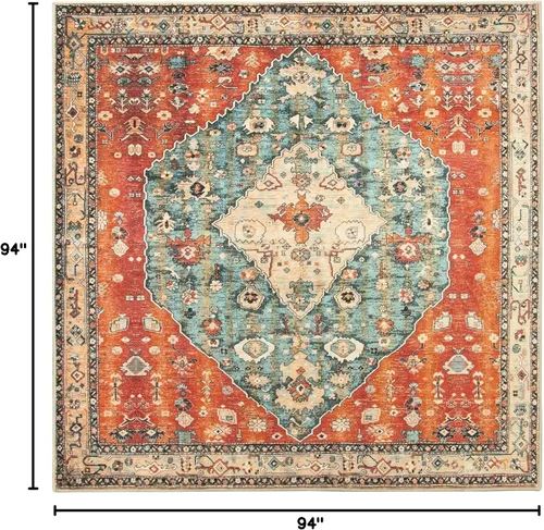 Miniatura 163 de Lahome Alfombra Bohemia Tribal Lavable de 3 x 5, Alfombras Antideslizantes para Entrada, Dormitorio, Sala de Estar, Vintage, Ultra Suave, No