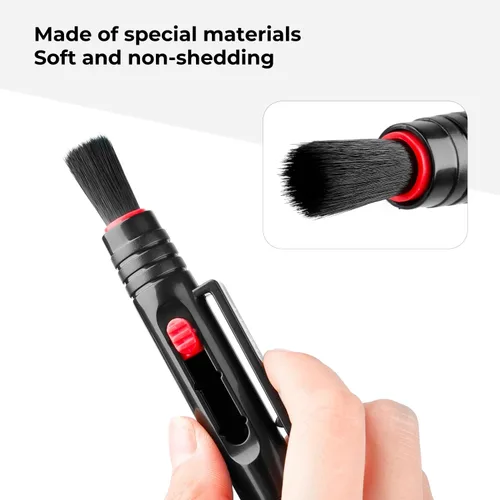 Miniatura 4 de K&F CONCEPT Bolígrafo profesional de limpieza de lentes con cepillo suave, bolígrafo de limpieza de lentes de cabeza de carbono compatible