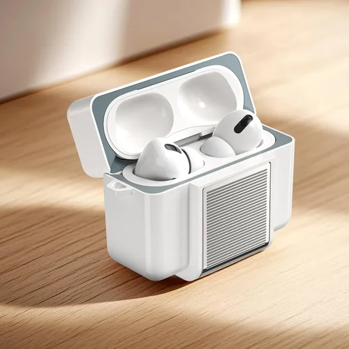 Miniatura 2 de PZOZ Funda para AirPods Pro 1/2 con soporte para iPhone, compatible con AirPods Pro de 1ª/2ª generación, material oficial, resistente a los golpes