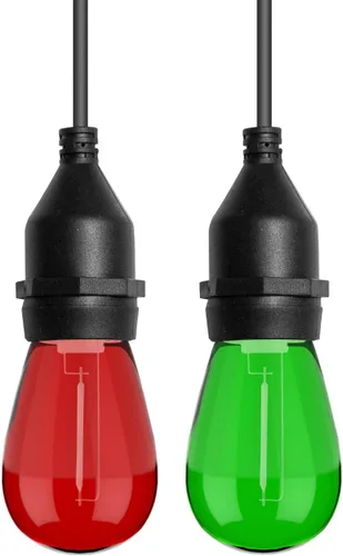 Miniatura 3 de VISTERLITE Paquete de 24 bombillas LED S14 de Navidad, color rojo y verde, de plástico irrompibles, de 1 vatio, bombillas de repuesto para luces
