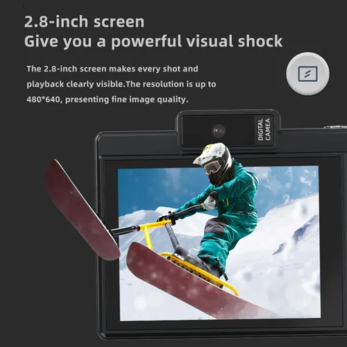 Miniatura 6 de Andoer Cámara digital 4K, cámara de video digital portátil, cámara CCD de 48 MP, pantalla IPS de 2.8 pulgadas, antivibración, zoom 16X, enfoque Negro