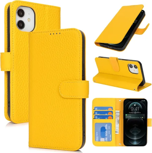 Miniatura 133 de Zouzt Funda para iPhone 11 de 6.1 pulgadas de piel auténtica con 4 ranuras para tarjetas, tarjetero con bloqueo RFID, tapa magnética, función atril