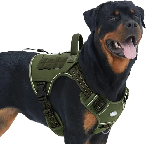 Miniatura 64 de Auroth - Arnés táctico para perros pequeños y medianos, sin tirones, arnés ajustable para mascotas, reflectante, K9, entrenamiento, trabajo, de Gris
