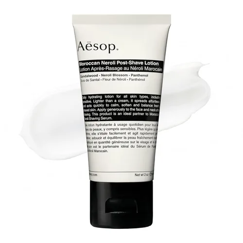 Aesop Loción marroquí Neroli Post Shave | Loción hidratante diaria unisex potenciada con aceites botánicos | Calma y calma la piel | 2 onzas / 2.0