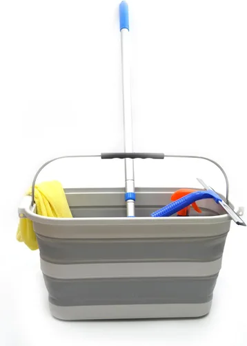 SAMMART Cesta rectangular plegable de 20.8 L (5.49 galones), cubo de fregona plegable para limpieza de la casa, lavado de autos, almacenamiento