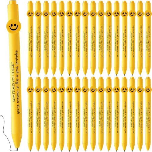 Miniatura 14 de Fuutreo 50 bolígrafos divertidos, regalos de agradecimiento a los empleados, cara sonriente, compañeros de trabajo, citas motivacionales, bolígrafos