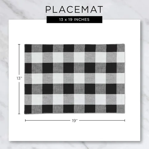 Miniatura 10 de DII - Juego de manteles individuales acanalados para uso diario 100% algodón, 13x19, gris, 6 piezas